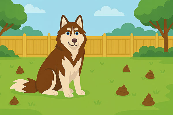 Yard before dog waste removal